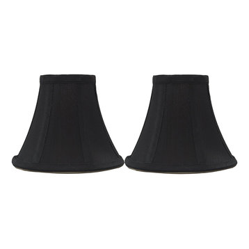 ONEPRE Black Lamp Shades with Gold Lining Clip on Light Shades Candle Chandelier 
