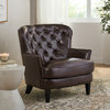 GDF Studio Alfred Brown Leather Arm Chair