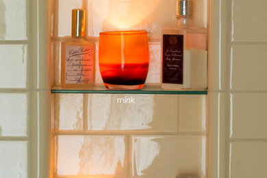 Example of a classic white tile and subway tile alcove shower design in Seattle