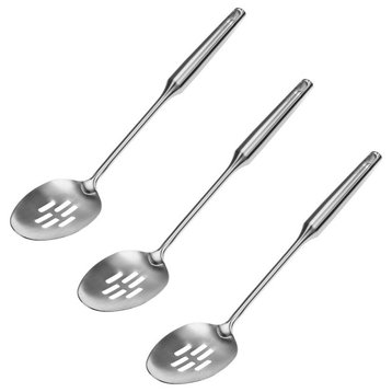 YBM Home 15" Slotted Spoon, Silver, 3 Pack