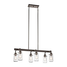 Linear Chandelier 6-Light, Olde Bronze