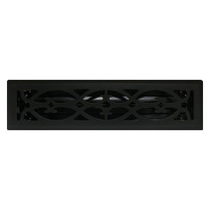 4/" x 12/" Steel Flat Black Victorian Floor Register
