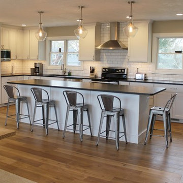 Geneseo, IL- White Painted Kitchen with Matte Black Granite and Subway Tile