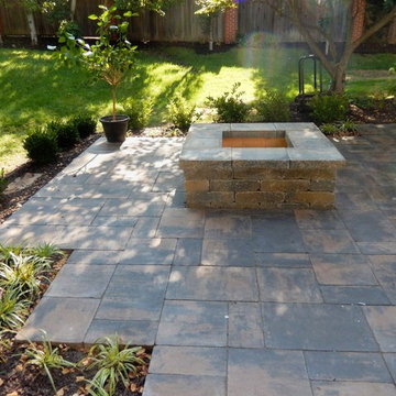 Modern-style Patio, Walkway & Firepit