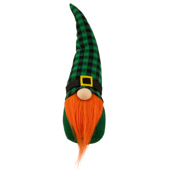 13" Green and Black Plaid St. Patrick's Day Leprechaun Gnome
