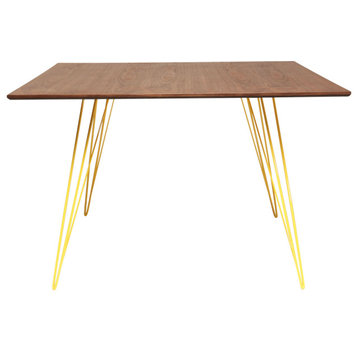 Williams  Rectangle Dining Table - Yellow, Small, Walnut