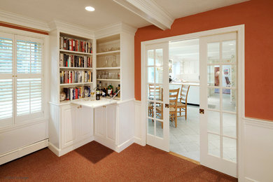 Inspiration for a timeless family room remodel in Boston