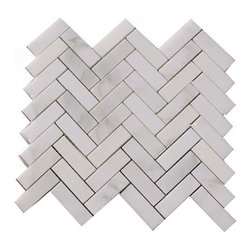 Calacatta Chiara Herringbone 1"X3" Marble Mosaic 12"X12" - Products