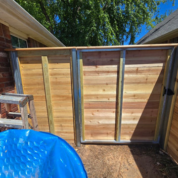 Horizontal Cedar Privacy Fence & Custom Metal-Framed Gate in Fayetteville, AR
