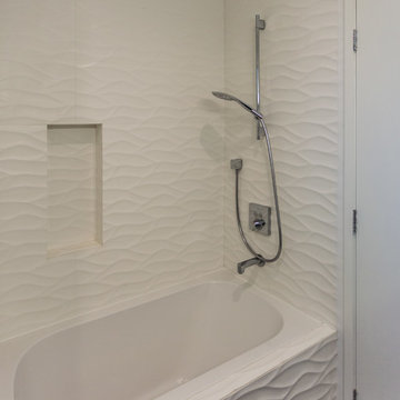Full Tub-Shower Wall With Dimensional Tile Detail
