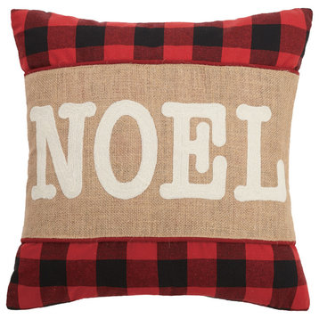 Noel Burlap Applique Pillow