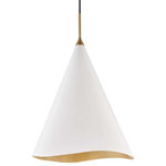 Hudson Valley Lighting - Martini 1-Light 18" Pendant, Gold Leaf/White - Features: