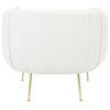 Safavieh Couture Alena Poly Blend Accent Chair, Cream/Gold