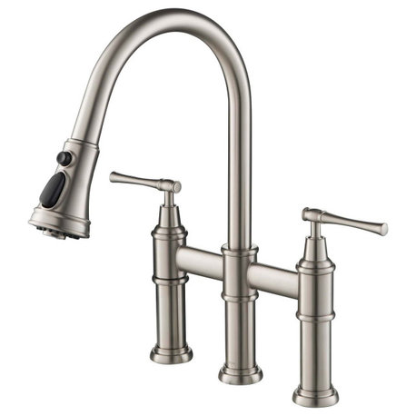 Kraus KPF-3121 Allyn 1.8 GPM Bridge Pull Down Kitchen Faucet - Spot Free