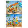 4 ft. Tall Double Sided Simpson Family Vacation Canvas Room Divider