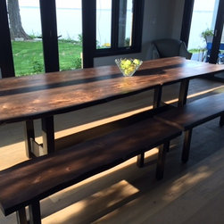 Live Edge Stained Ash Table - Dining Sets