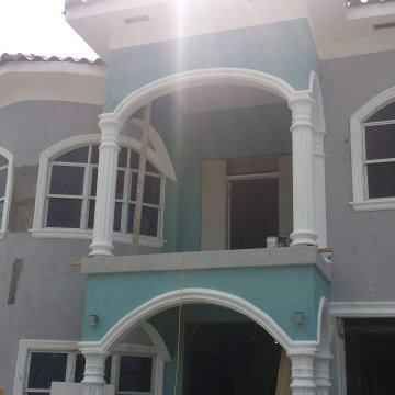 Trowel-on Colour base exterior application and Painting project