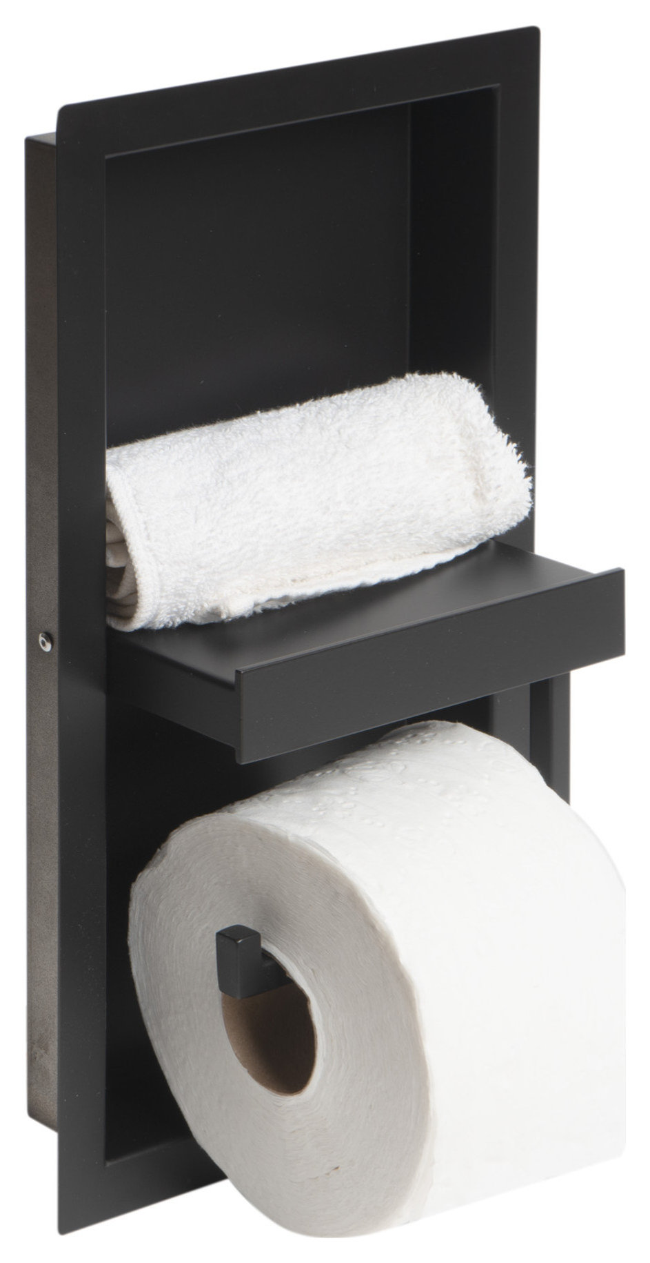 ALFI brand ABTPNC88-BLA Black Matte Stainless Steel Recessed Toilet ...