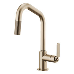Pull-Down Faucet with Angled Spout and Industrial Handle - Kitchen Faucets