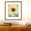 Sunflower Watercolor Vibrant Floral Flowers, Canvas 4"x4"