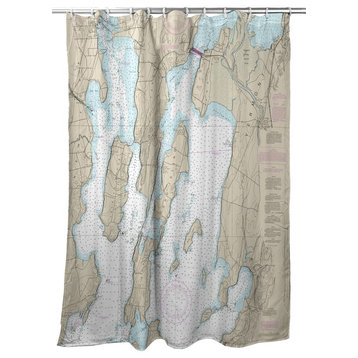 Betsy Drake North Hero Island, VT Nautical Map Shower Curtain