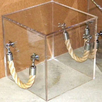 Modern Glass and Lucite Side End Tables