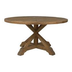 Opio Reclaimed Wood Round Dining Table 59" - Dining Tables