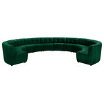 Meridian Furniture - Limitless Velvet Upholstered 12-Piece Modular Sectional, Green - Invest in your home's comfort with this Limitless 12 Piece Sectional. This modular unit offers tons of flexibility in the number of ways that you can put each piece in the Limitless collection together to get the ideal customized look. Upholstered in green velvet, this beautiful piece is soft and cool to the touch, so you can feel comfortable from every angle. Button and channel tufting add to this unit's upscale look and contemporary charm.