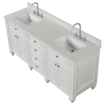 Winston 72" Double Vanity, White