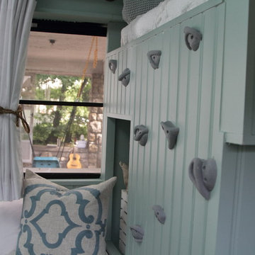 Vintage school bus traveling home renovation