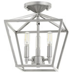 Quorum - Quorum 304-10-64 Gabriel, 3 Light Semi-Flush Mount, Nickel and Gold - Add a little bit of farmhouse charm to your elemenGabriel 3 Light Semi Classic NickelUL: Suitable for damp locations Energy Star Qualified: n/a ADA Certified: n/a  *Number of Lights: 3-*Wattage:60w Candelabra Base bulb(s) *Bulb Included:No *Bulb Type:Candelabra Base *Finish Type:Classic Nickel