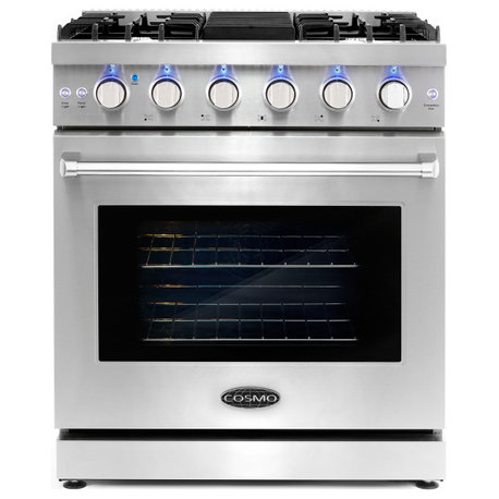 30" Freestanding Range with 5 Gas Sealed Burners & Convection Oven