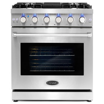30" Freestanding Range with 5 Gas Sealed Burners & Convection Oven