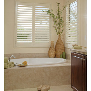 Normandy® Shutter with Invisible Tilt in Master Bathroom