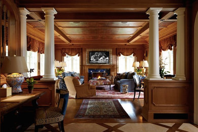 Family room - transitional family room idea in New York