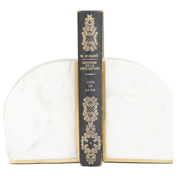Glam White Marble Bookends Set 560155