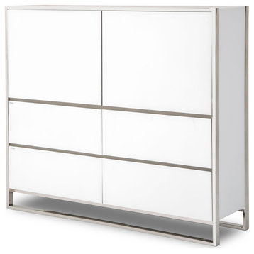 State St. Metal Storage Cabinet, Glossy White