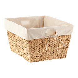 Rectangular Water Hyacinth Tapered Basket - Baskets