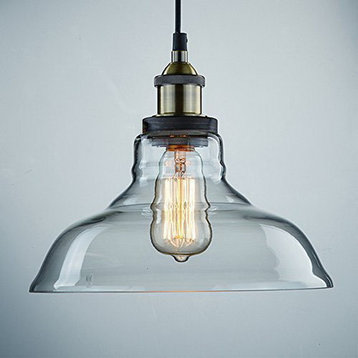 Vintage Style 1-Light Clear Glass Pendant Lights
