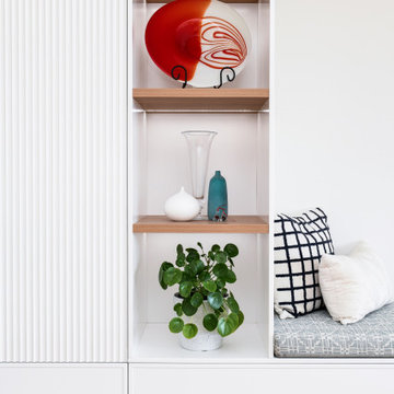 Living Room Cupboard with Floating Shelves