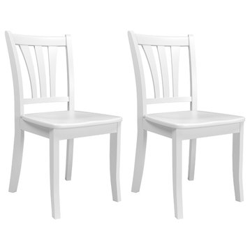 CorLiving Dillon Solid Wood Dining Chairs, Set of 2, White