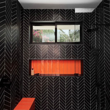 Hermes orange guest bath