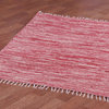 Red Complex Chenille Flat Weave Rug, 5'x8'