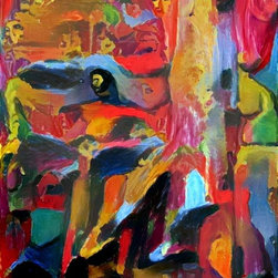 Dancing 40/30 inches 0n Aluminum - Mixed Media Art
