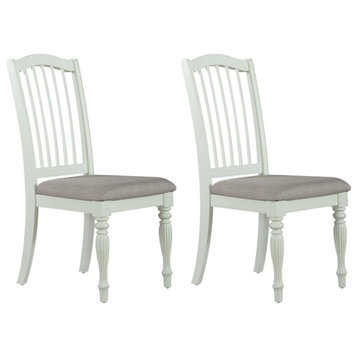 Slat Back Side Chair (RTA)-Set of 2 Farmhouse White