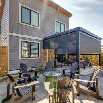 Calgary West StruXure Adjustable Pergola with Phantom Motorized Screens