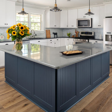 Blue & White Farmhouse Styled Kitchen
