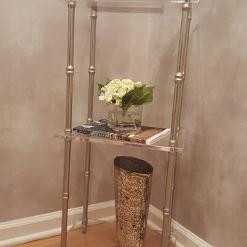 shimmering champagne powder room