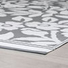 Kaliyah Transitional Floral Gray/White Rectangle Indoor/Outdoor Area Rug, 5'x7'