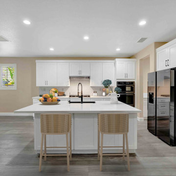Spacious Contemporary Kitchen Remodel with Quartz Island – Corona